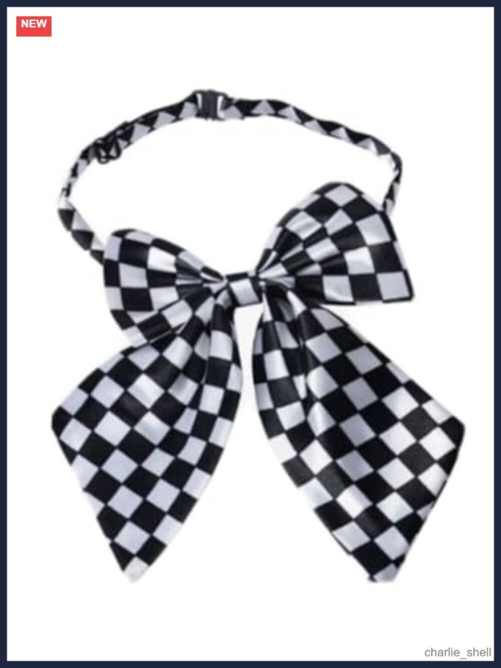 Checkered Plaid Bow Tie Fabric Adjustable Formal Wedding